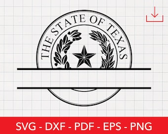 Sello del Estado de Texas Svg, Logotipo del Estado de Texas, Cresta, Insignia, Escudo de Armas, Archivo de Sublimación, PNG Occidental, Cricut, Imágenes Prediseñadas