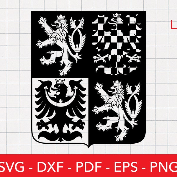 Czech Republic Svg, Czechia Country Seal, Bohemia Clipart, Crest, Emblem, Country Flag, Cricut File, Logo, Shirt Design