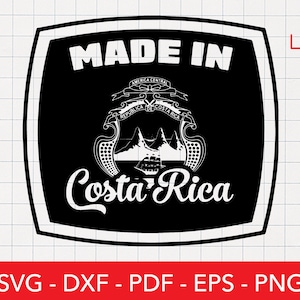 Costa Rica Svg, Costa Rican Vector, Made in Costa Rica, Flag, Seal, Coat of Arms, Cut File PNG DXF Cricut Vector Clipart Commercial License