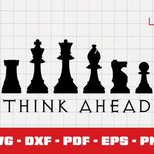 Chess Svg, Checkers Pieces Vector, Think Ahead Png, Pawn, Knight File, Queen Symbol, Rook Image, Game Board Clipart, Cricut Cut File
