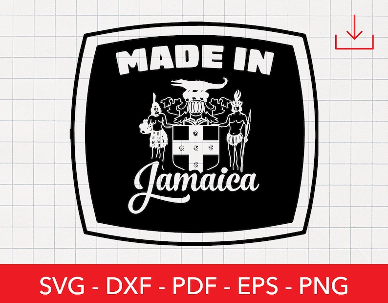 Jamaica Svg Jamaican Vector Made in Jamaica Flag Seal - Etsy