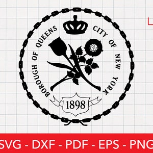 Queens Svg, Queens Seal Svg, New York Svg, NYC Png, Crest, Badge, Emblem, Clipart, Cricut Cut File, Shirt Design