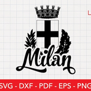 Milan Svg, Milan Flag Svg, Seal of Milan Svg, Coat of Arms, Crest, Badge, Emblem, Clipart, Cricut, Italy, Shirt Design