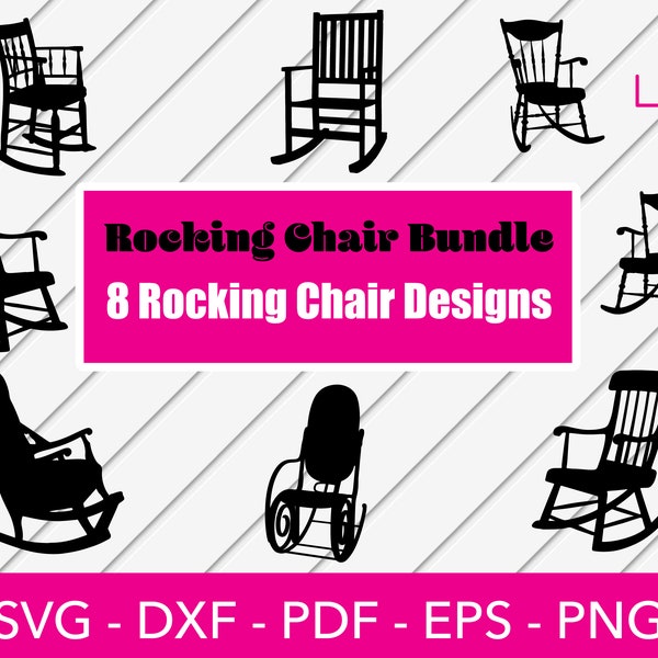 Rocking Chair Svg, Rocking Chair Vector, Rocking Chair Laser File, Sublimation File, Retirement Svg, Chair Vector, Birthday