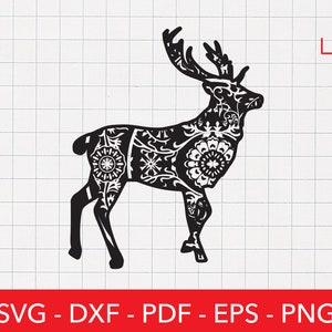 Deer Svg, Zentangle Svg, Mandala Svg, Hunting Svg, Buck Svg, Antlers Svg, Hunter Svg, Shirt Design, Cricut, Logo, Elk