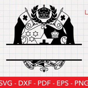 Tonga Svg, Bandeira de Tonga Svg, Selo de Tonga Svg, Crista de Tongatapu, Distintivo, Emblema, Selo, Clipart, Cricut, Ilhas do Pacífico
