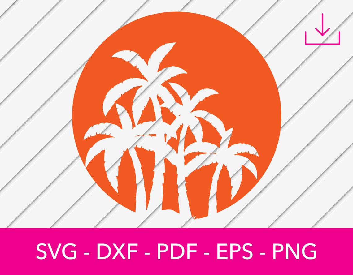 Palm Trees and Sun Svg Beach Svg Palm Tree Svg Summer Svg | Etsy