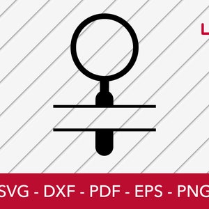 Op de afbeelding: Zwart-witte silhouet van een vergrootglas met een horizontale lijn eronder. Het vergrootglas bevindt zich boven de lijn, met de handgreep die naar beneden door de lijn loopt.