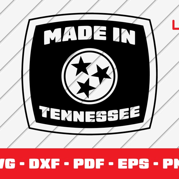 Made in Tennessee Svg, Tennessee Tristar Svg, Born in Tennessee Svg, Cut File - PNG - DXF - Cricut - Vector Clipart Commercial License