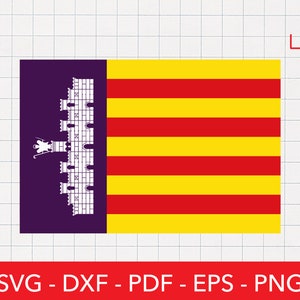 Mallorca Svg, Bandera de Mallorca Svg, Sello de Mallorca Png, España, Cresta, Insignia, Emblema, Clipart, Cricut, Islas Baleares
