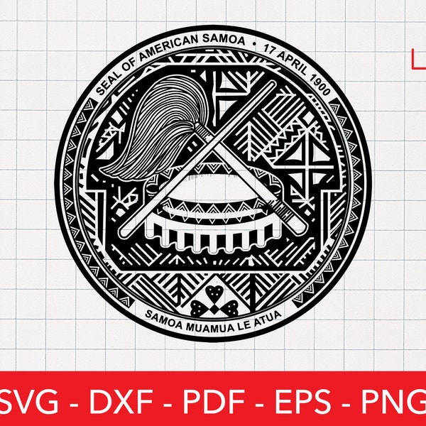 American Samoa Svg, Samoa flag, Seal of Samoa Clipart, Crest, Tutuila, Emblem, Cricut File, Logo, Shirt Design, Island