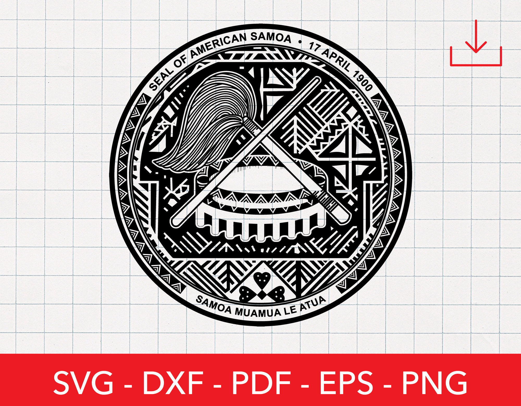 American Samoa Svg Samoa Flag Seal of Samoa Clipart Crest Etsy Australia