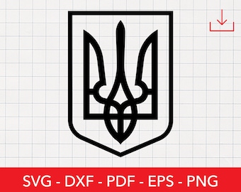 Ukraine Svg, Ukrainian Country Seal, Trident Clipart, Coat of Arms, Country Flag, Cricut File, Logo, Shirt Design, Png