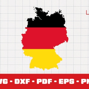 Germany svg, German Flag Vector, Map Shape Clipart - Sticker, Vector, Decal, Logo, Cricut Scrapbook File