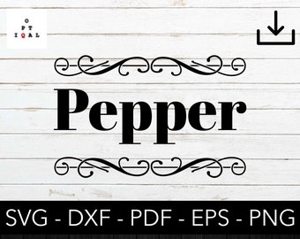 Pepper Label Svg, Pepper Logo Svg, Pepper Svg, Kitchen Svg, Label File Svg, Cutting File Svg, Cut File - PNG DXF - Cricut - Vector Clipart