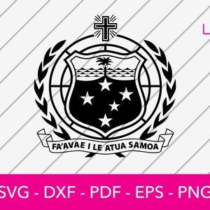 サモア SVG、サモア国旗ベクター、サモア国章クリップアート、紋章、バッジ、エンブレム、ベクター、デカール、Cricut スクラップブック ファイル、ロゴ