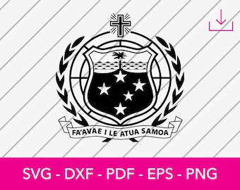 Samoa Svg, Samoa flag Vector, Seal of Samoa Clipart, Crest, Badge, Emblem, Vector, Decal, Cricut Scrapbook File, Logo