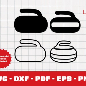 Curling Set Svg, Curling Svg, Curling Vector Set, Curling Sport Svg, Cut File - PNG - DXF - Cricut - Vector Clipart - Commercial License