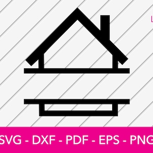 House Split Frame Svg, House Svg, Real Estate Svg, Home Svg, House Outline Svg, House Frame Svg, Realtor Svg, Silhouette eps, png, dxf, pdf