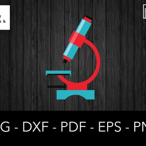 Puede incluir: Un microscopio rojo y azul con una base redonda y un tubo largo y delgado. El microscopio es una herramienta común utilizada en ciencia y educación.