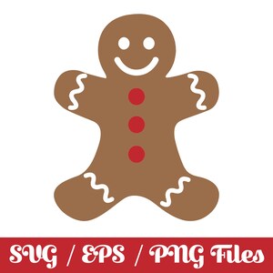 May include: A brown gingerbread man cookie with white icing and red buttons.