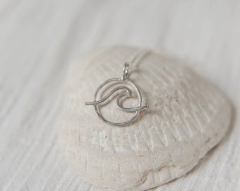 ECO SILVER WAVE necklace, Gifts For Her, Ocean Jewellery, Surf Girl Necklace, Eco Gifts, Sea Lover