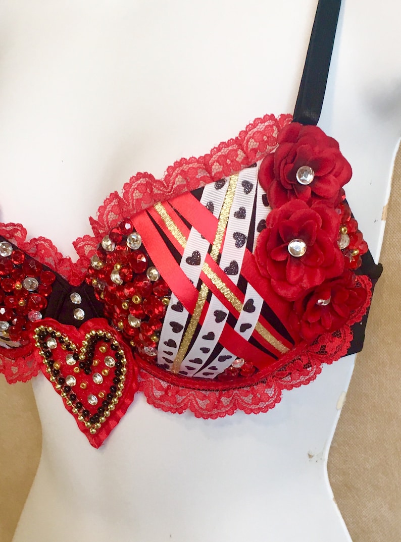 Queen of Hearts Rave Bra /costume Etsy