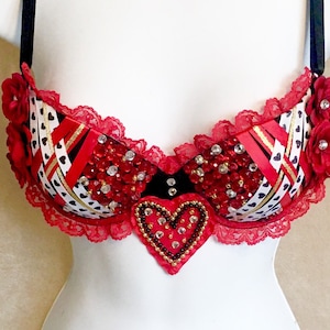 Queen of Hearts rave bra /costume
