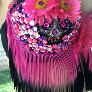 Rave Bra/ Day of the Dead/ Daisy Costume image 2
