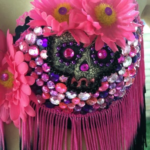 Rave Bra/ Day of the Dead/ Daisy Costume image 3