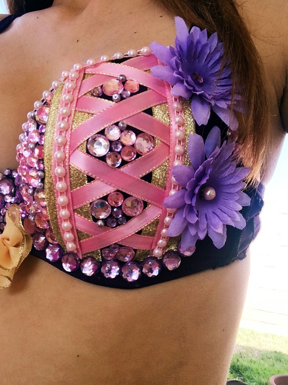 Tangled Rapunzel Rave Bra / costume Etsy