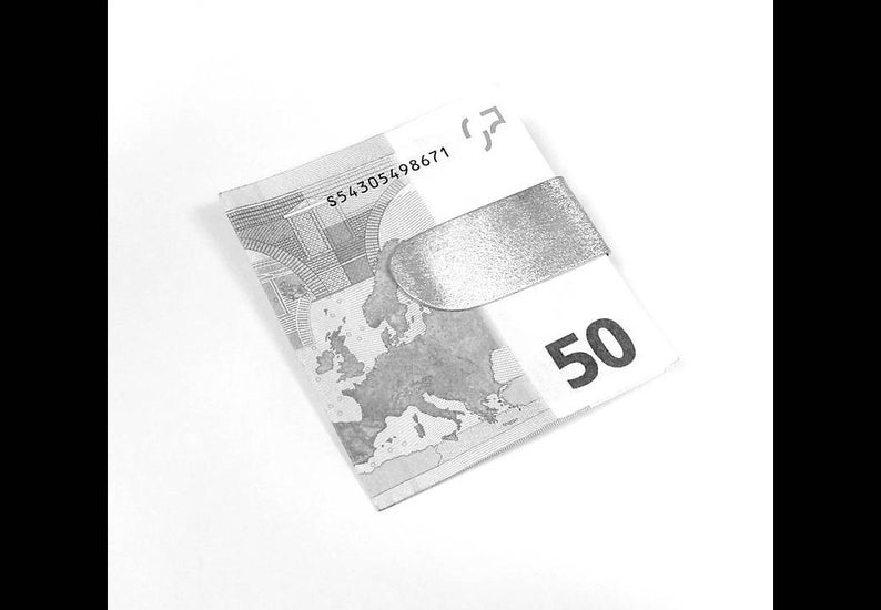 Silver Money Clip in 925 Silver perfect for gift Handmade Rounded Version special surface effect