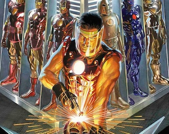 Alex Ross Iron Man Vinyl Coated Canvas Fabric Poster 24 X 36