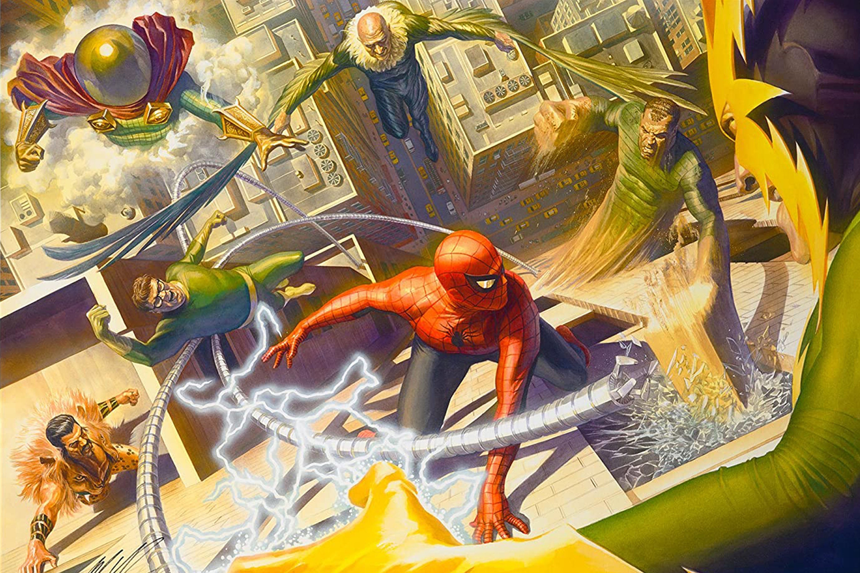 Alex Ross Spiderman Vs the Sinister Six Silk Canvas Fabric - Etsy Canada
