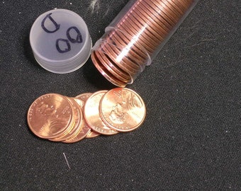 1973-S Roll Original Bank Wrapped Memorial Cents Uncirculated Red 50 coins