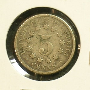 1868 Shield Nickel   Type Coin                       (AE12)