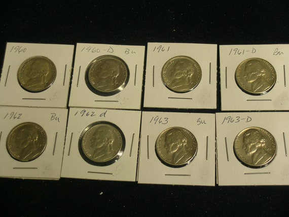 1960 D Jefferson Nickels BU UNCIRCULATED roll of 40 coins OBW
