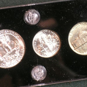 1954 D Brilliant Uncirculated Coin Year Set Vintage 5 coin set Luster Birth Year Capital Holder image 9