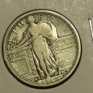 1917-D Type 1  Standing Liberty Quarter  -  Fine/VF    (AD11-33)