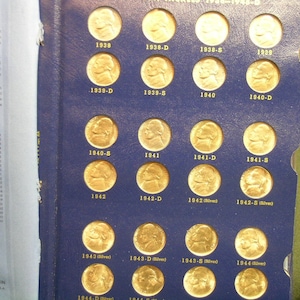 1938 - 1964 PDS Brilliant Uncirculated Jefferson Nickel Set ---  in Whitman Album