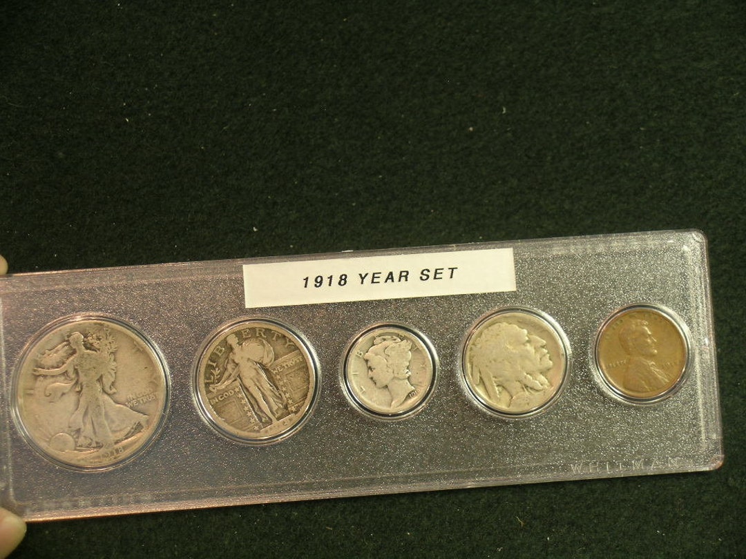 大流行中！ 1918 Circulated Coin Year Set - Vintage Coin Set - Etsy コレクション
