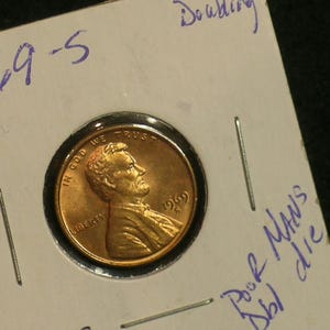 1969-s Uncirculated Lincoln Cent - Poor Man&#39;s Double Die Error Variety  (A7)