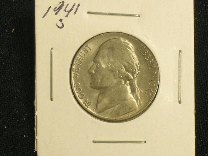 Key Date Coin 1941-S Sharp High Grade Jefferson Nickel Luster