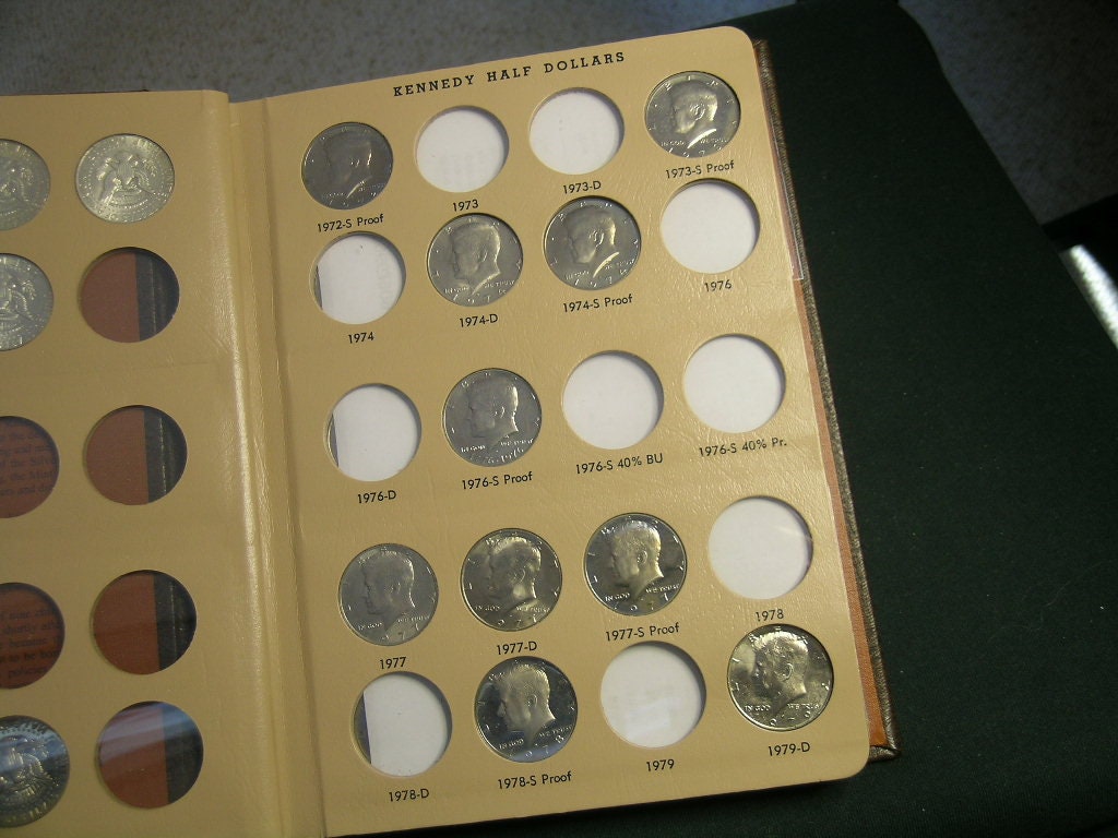 1964 2002 Kennedy Half Dollar Book Partial Set BU or Proof in Dansco Album  