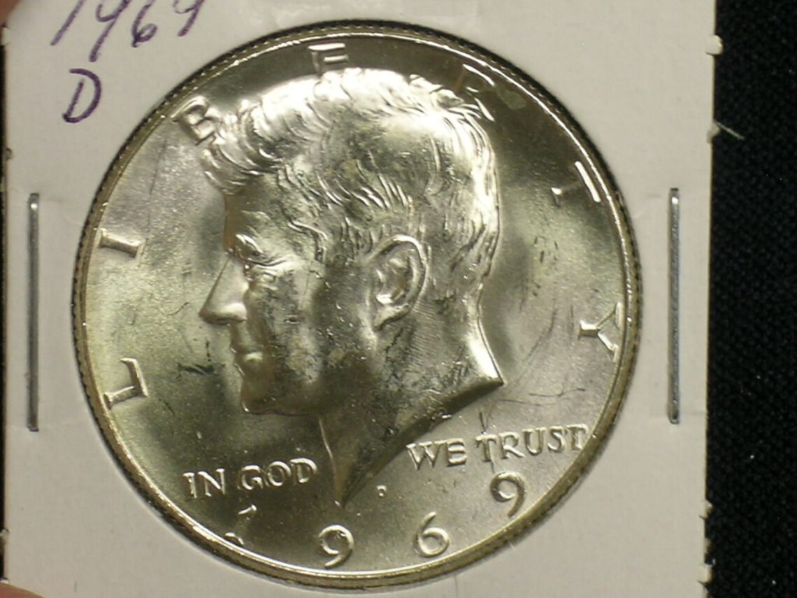 1969D BU Kennedy Half Dollar Key Date 40 Silver Coin Etsy