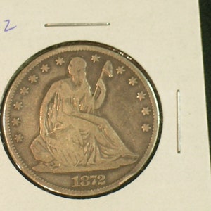 1872 Seated Liberty Half Dollar Higher Grade