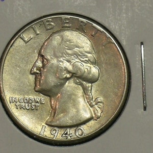 1940 Sharp Washington Quarter  -     Silver Coin  (AD8-22)