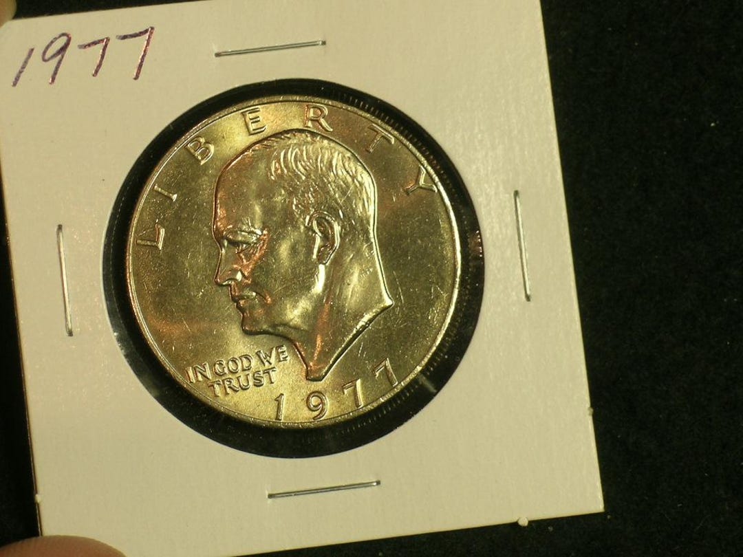 1977 BU Ike Dollar - Gem Brilliant Uncirculated Eisenhower Coin (A7-5 ...