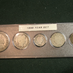 1898 Circulated Coin Year Set  - Vintage coin set