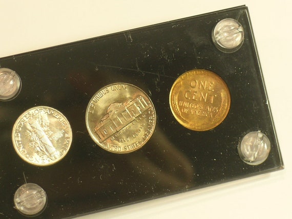 Capital Plastics Black Coin Display Holder - Holds 2 US Mint Sets Of 5 Coins Each, Model 33
